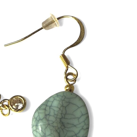 REIMAGINED Gold Tone Howlite and Agate Bracelet Earring Set - Picture 4 of 10